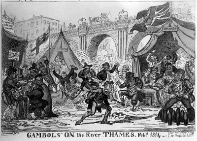 Gambols on the River Thames, 1814 by George Cruikshank
